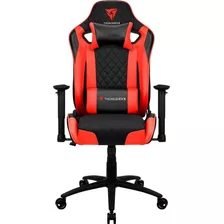 Cadeira Gamer De Escritório Thunderx3 Tgc12 Evo Ergonômica Vermelho E Preto Com Estofado De Couro Sintético E Fibra De Carbono