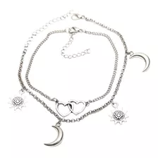 Pulsera De Plata Para Mujer, Tobillo De Playa, Joyería De Pi