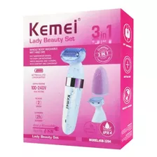 Aparador De Pelos Feminino Com Escova Massagem Facial 3em1