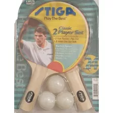 Ping Pong Set Stiga 2 Paletas Y 3 Pelotas 