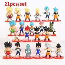 Kit Dragon Ball Z 21 Figuras Coleção Goku Completa