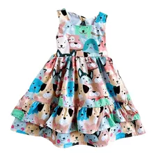 Vestido Infantil Colorido Verão Rodado Menina Princesa