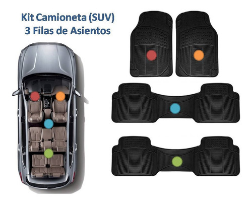 Kit Tapetes 3 Filas Acura Mdx 2019 Rubber Black Original Foto 2