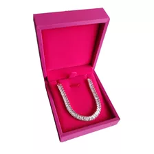 Pulsera Mujer De Lujo Circones Ajustable Baño En Oro Rosa