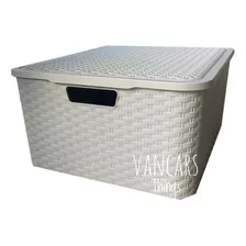 Caja Organizadora Simil Rattan Grande Xl Pack Por 3 Oferta