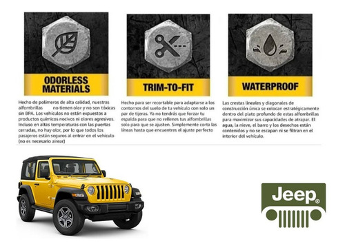 Tapetes Uso Rudo + Cajuela Jeep Wrangler Sport 07 A 23 Armor Foto 5