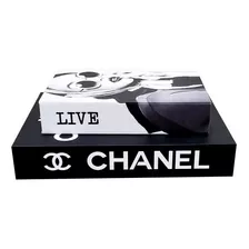Kit 2 Caixas Livro Porta Objeto Decorativa Chanel Live