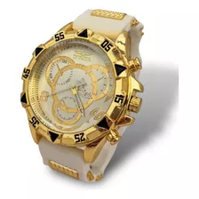 Relógio Dourado Pesado Masculino Luxo Qualidade Top Silicone