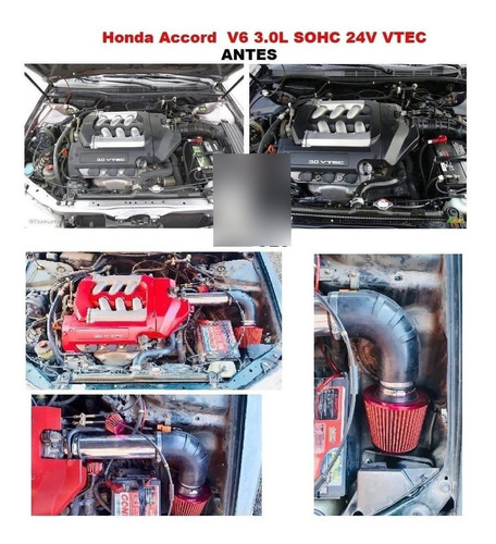 Kit Filtro De Aire Alto Flujo Para Honda Accord V6 3.0 24v Foto 9