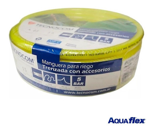 Manguera Mallada 5 Bar 15mts Fluo Tecnocom Aquaflex