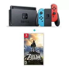 Bundle Nintendo Switch Neon V2 Lt2+ Zelda Breath Of The Wild