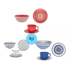 Set Vajilla Desayuno Oxford Decorado X1 Juego