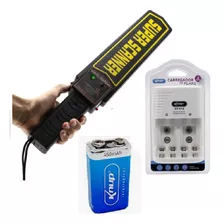 Detector De Metais Manual Portátil Com Bateria Recarregável
