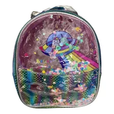 Mochila Infantil Transparente Divertida Colorida Holográfica