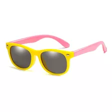 Óculos Sol Infantil Proteção Uva Uvb Flexível Polarizado Pro Cor Amarelo-rosa