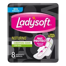 Absorvente Ladysoft Noturno Suave Com Abas 8 Unidades