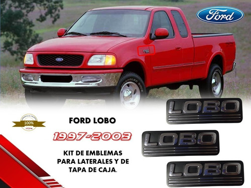 Kit Emblemas Laterales Y De Tapa De Caja Ford Lobo 97-03 Foto 2