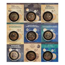 Colección De Blisters Con Monedas Conmemorativas 20 Pesos