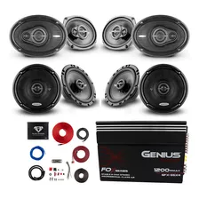 Set De Coaxiales 6x9 + 4 Coaxiales 6.5 + Amplificador Genius