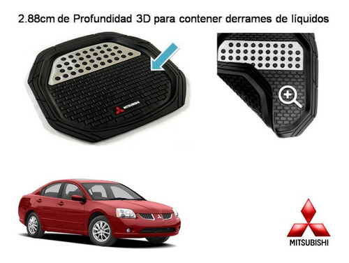 Tapetes 4pz Charola 3d Logo Mitsubishi Galant 2004 A 2008 Foto 4