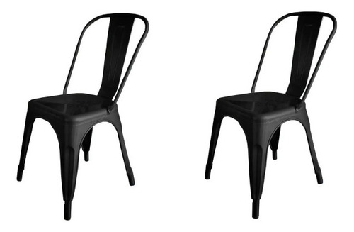 Silla De Comedor E-chairs By Masliah Tolix, Estructura Color Negro, 2 Unidades