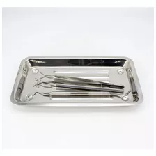 Set De Examen Dental 4 Piezas Acero Inox