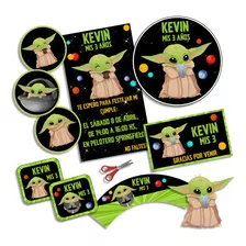 Kit Imprimible Grogu Baby Yoda Personalizado Cumpleaños