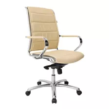 Silla Oficina Piel Beige Al-220