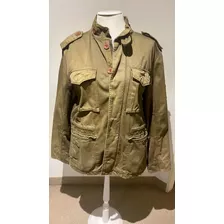 Etiqueta Negra Parka Verde Militar Con Bolsillos Tl Hombre