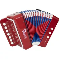 Acordeon Infantil 3 Baixos 14tons Spring Kids Spk-73vm Red