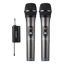 Microfonos De Mano Duales Inalambricos Hotec Uhf Con Mini