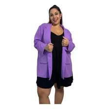 Blazer Crepe De Punto Fiesta Talles Grandes Especiales