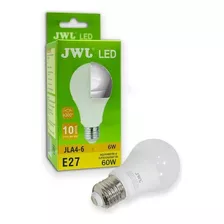 Foco Led Tipo Bulbo 6w 6500 K° Luz Blanca Base E27 Jwj 20pz Luz Blanco Frío