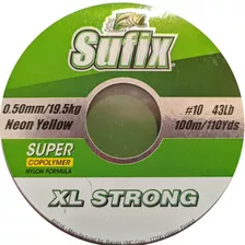 Nylon Tanza Sufix Xl Strong Baja Memoria Monofilamento Pesca Color Amarillo (0.50mm/19,5kg)