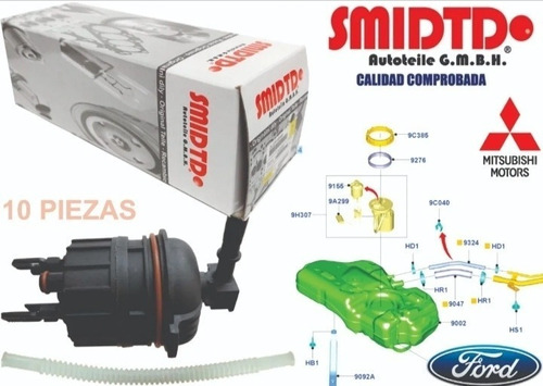 10 Filtros De Gasolina, Manguera Ford Figo 1.5l 16-19 Smidtd Foto 6