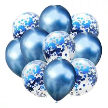 10 Balão Bexiga Metalizados C/ Confete Buque Festas