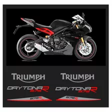 Kit Adesivo Emblema Triumph Daytona 675r Preta 2013/2017