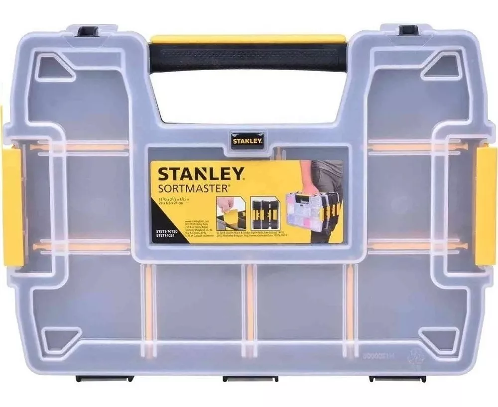 Organizadora Softmaster 10 Compartimentos Stst14021 Stanley Cor Preto/amarelo