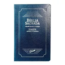 Bíblia Sagrada Slim C/harpa Capa Coverbook - Azul