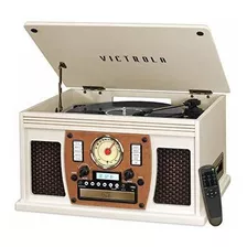 Victrola 8 En 1 Tocadiscos 3 Veloc. Bluetooth Usb Cd Remoto 