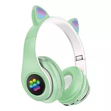 Audífono De Gatito Bluetooth Con Luces Multicolores