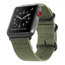 Correa Nylon Fintie Compatible Con Apple Watch 44mm Olivo