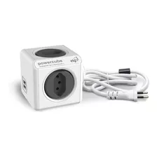 Adaptador Powercube 4 Tomadas C 2 Usb C/ Cabo 3.0m - Pwc-x4u