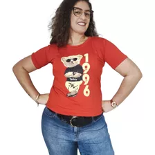 Blusa Feminina T-shirt Viscolycra Estampada Tamanho Único