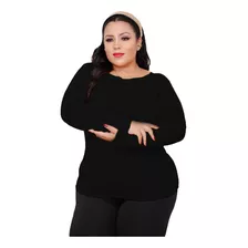 Blusa Manga Longa Para Usar Por Baixo Do Casaco Plus Size Nf