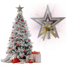 Ponteira Estrela Laço Decoração Enfeite Árvore Natal Linda