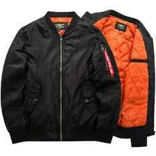 Chaqueta Corta Viento Piloto Bomber Negro Armada Vuelo