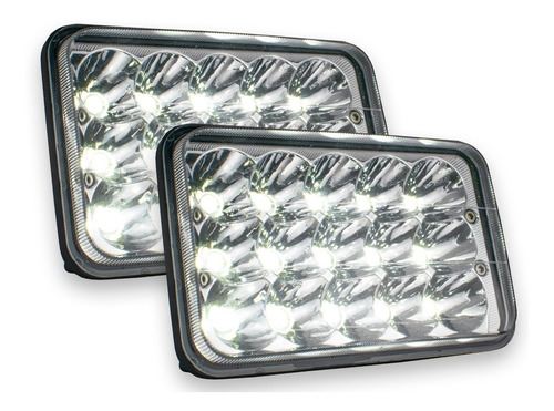 Par Faros Led 4x6 Alta Y Baja H4 45w Barra C/base Unidad Foto 4