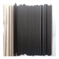 200 Canudos De Papel 10mm Preto Embalado 1a1 Biodegradável