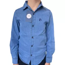 Camisa Jeans Infantil Menino Tamanho 4 6 8 Anos